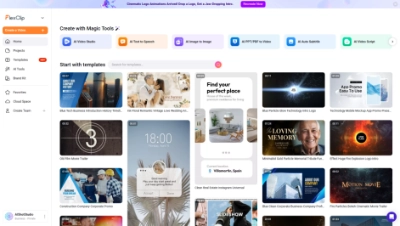 A browser-based video creation platform for generating and editing videos using text-to-video and script tools. It allows users to produce social media reels and marketing materials.